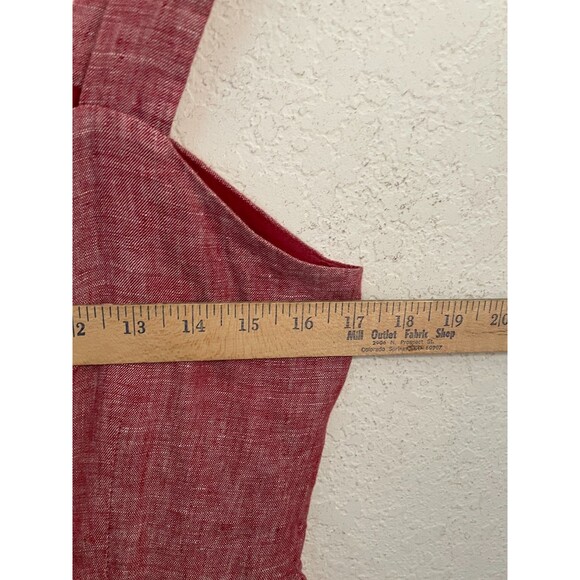Rachel Zoe Women’s Dress Size 4 Red 100% Linen Button Front Midi Pockets Minimal - Picture 8 of 8
